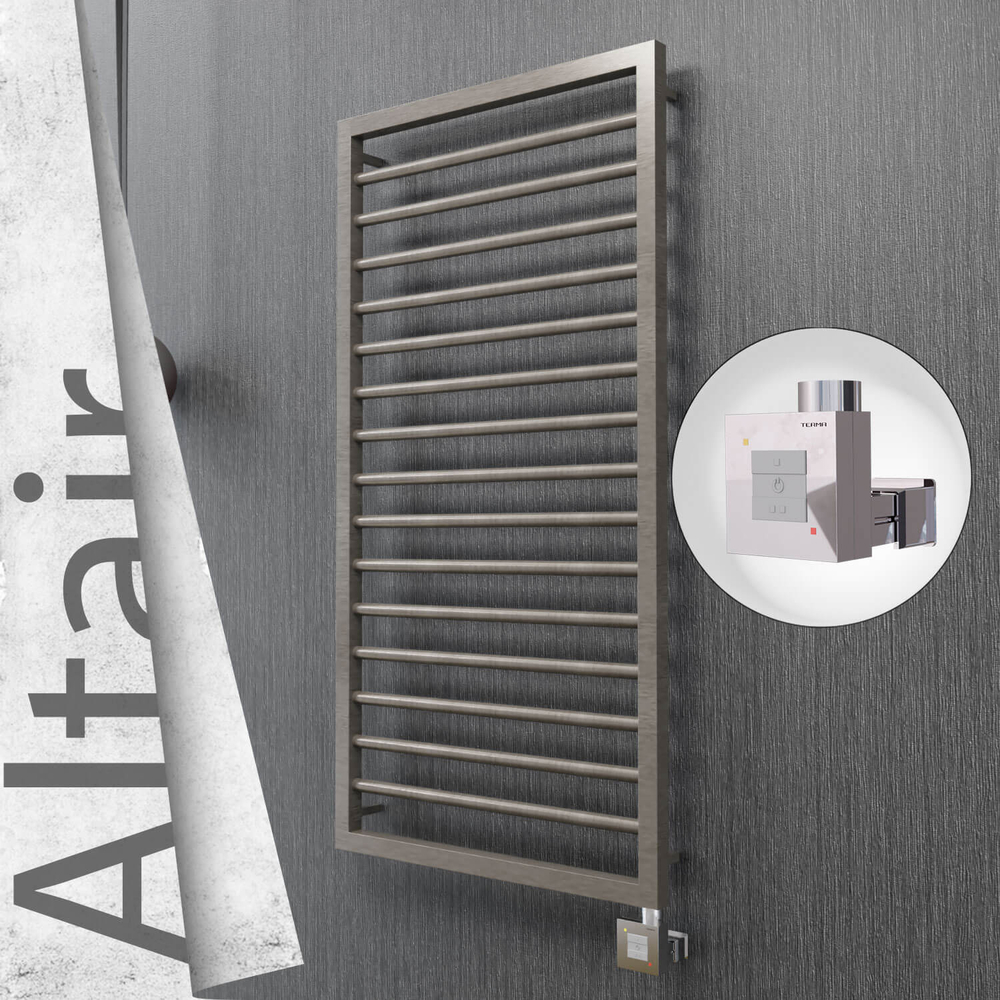 Altair Electric Stainless Steel Towel Rail 500x1180 Satin Polished (KTX1 Thermostat) 300W - 1