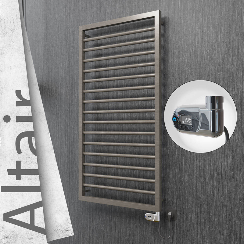 Altair Electric Stainless Steel Towel Rail 500x1180 Satin Polished (Thesis Thermostat) 300W 