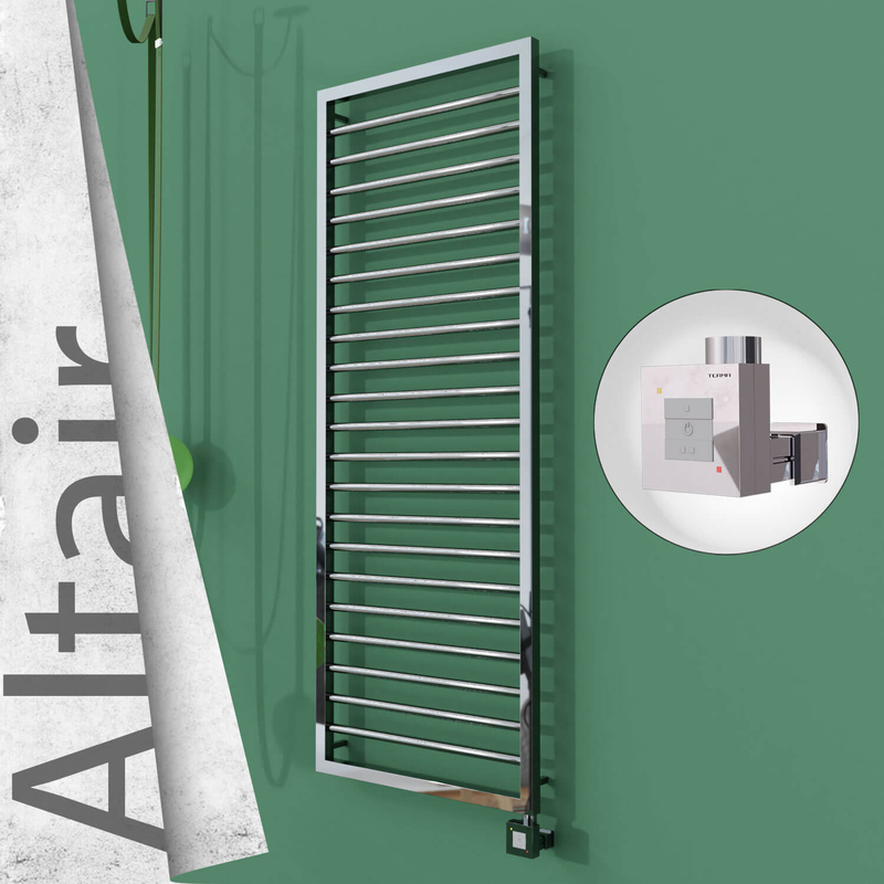 Altair Electric Stainless Steel Towel Rail 500x1600 Mirror Polished (KTX1 Thermostat) 600W