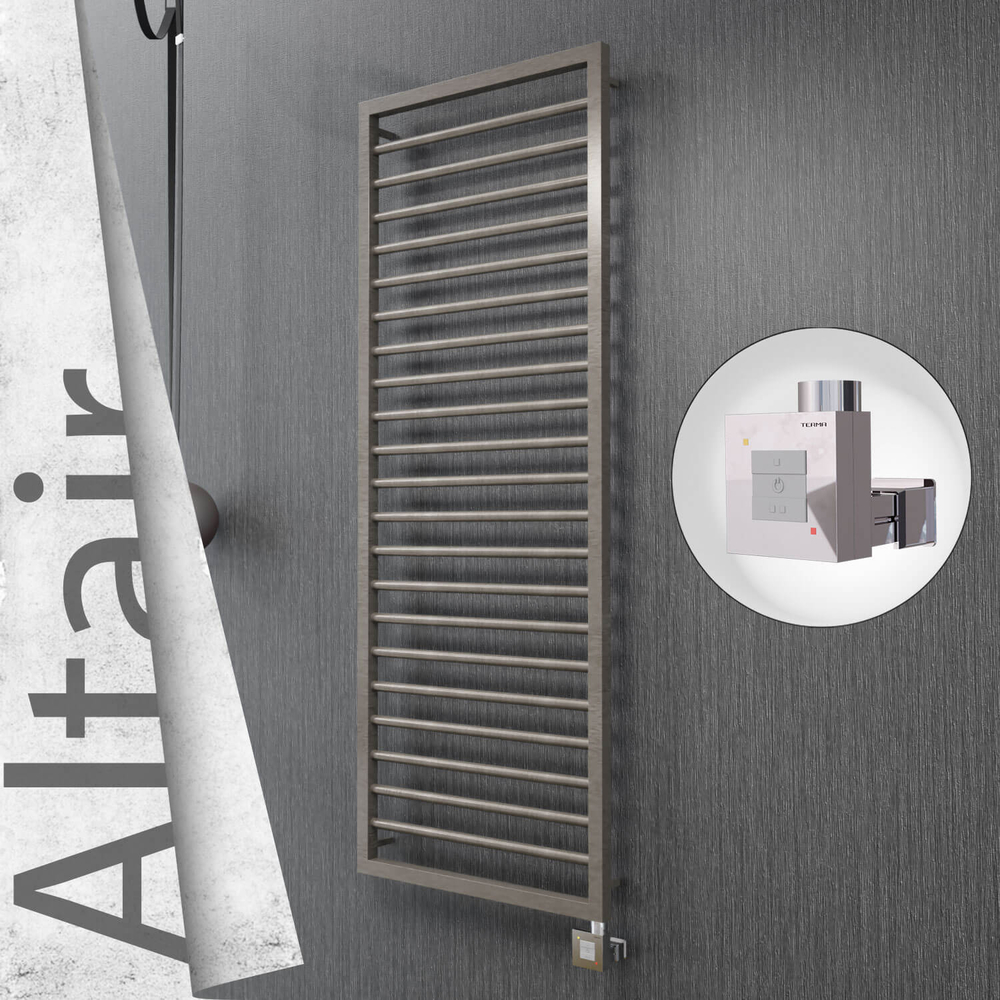 Altair Electric Stainless Steel Towel Rail 500x1600 Satin Polished (KTX1 Thermostat) 600W - 1
