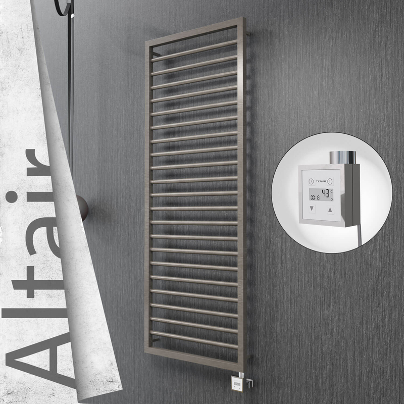 Altair Electric Stainless Steel Towel Rail 500x1600 Satin Polished (KTX3 Thermostat) 600W