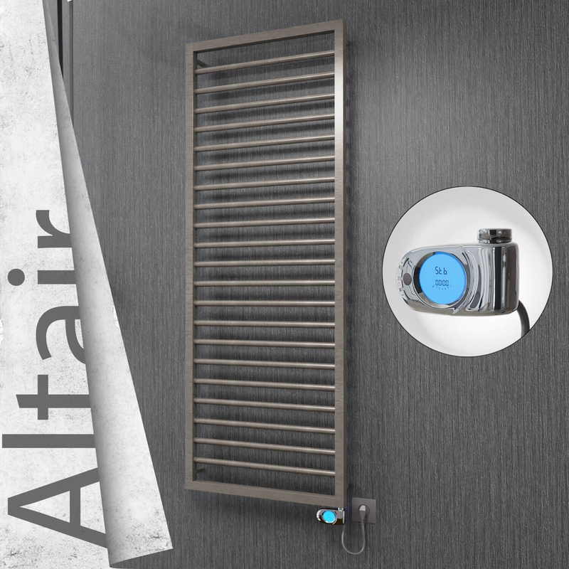Altair Electric Stainless Steel Towel Rail 500x1600 Satin Polished (Musa Thermostat) 600W