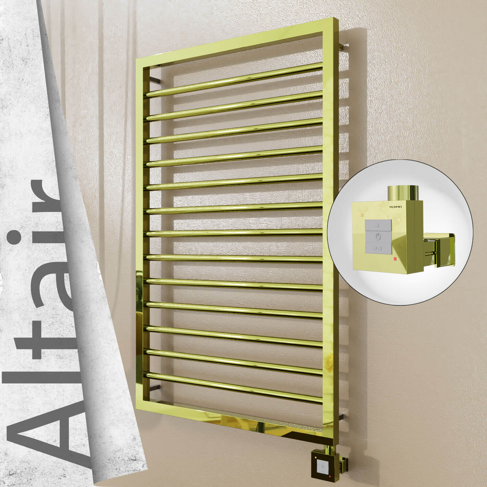 Altair Electric Stainless Steel Towel Rail 600x1040 Gold (KTX1 Thermostat) 300W - 1