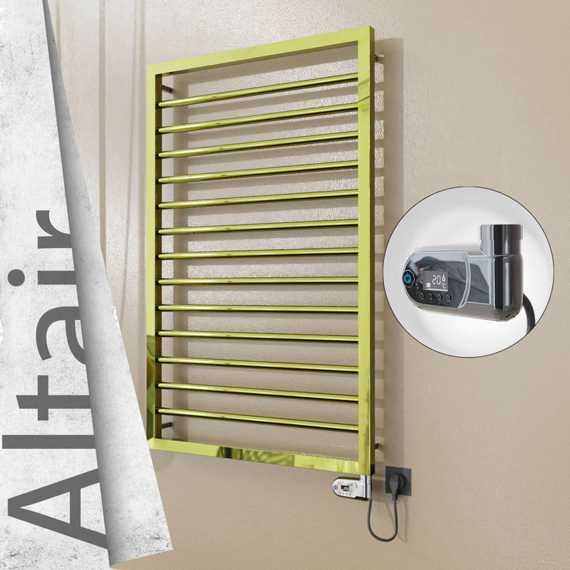 Altair Electric Stainless Steel Towel Rail 600x1040 Gold (Thesis Thermostat) 300W