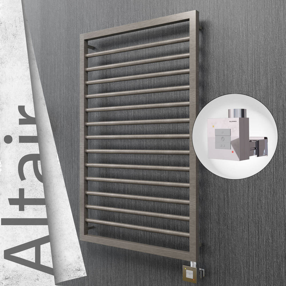 Altair Electric Stainless Steel Towel Rail 600x1040 Satin Polished (KTX1 Thermostat) 300W - 1