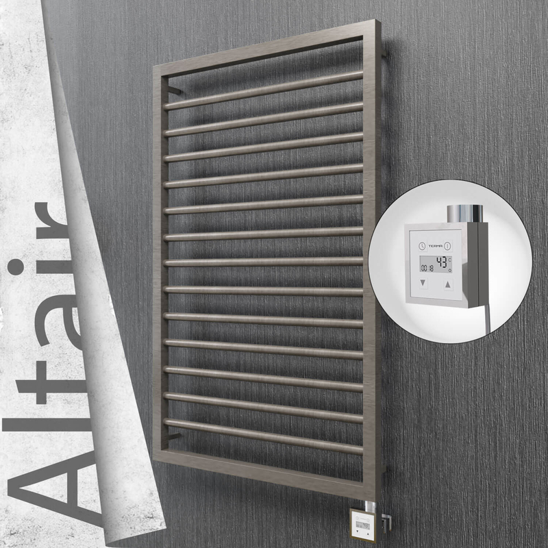 Altair Electric Stainless Steel Towel Rail 600x1040 Satin Polished (KTX3 Thermostat) 300W