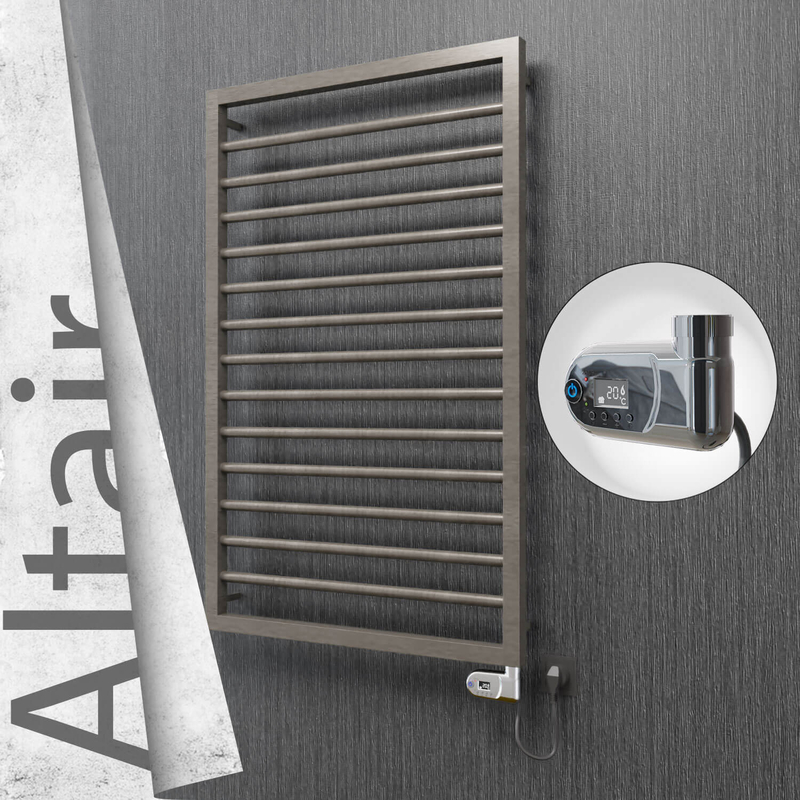 Altair Electric Stainless Steel Towel Rail 600x1040 Satin Polished (Thesis Thermostat) 300W