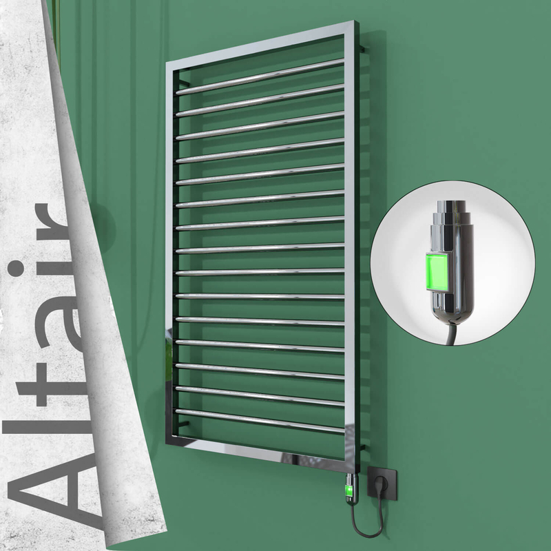 Altair Electric Stainless Steel Towel Rail 600x1180 Mirror Polished (On/Off Switch) 300W 