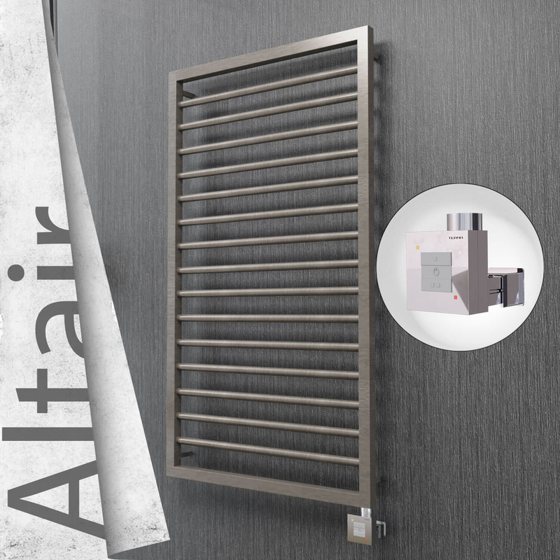 Altair Electric Stainless Steel Towel Rail 600x1180 Satin Polished (KTX1 Thermostat) 300W