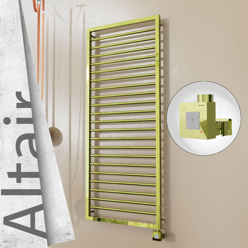 Altair Electric Stainless Steel Towel Rail 600x1600 Gold (KTX1 Thermostat) 600W
