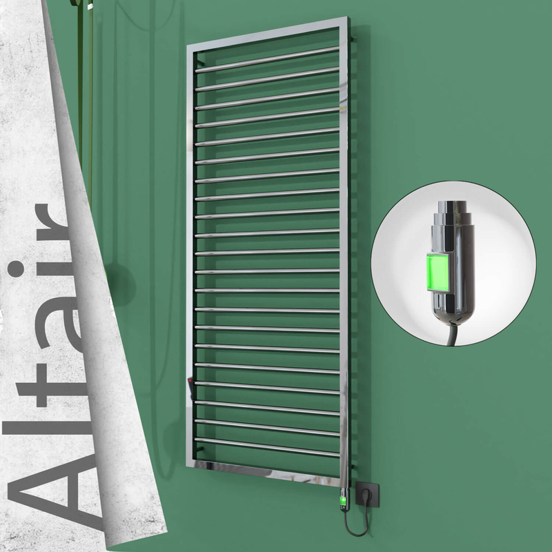 Altair Electric Stainless Steel Towel Rail 600x1600 Mirror Polished (On/Off Switch) 600W 