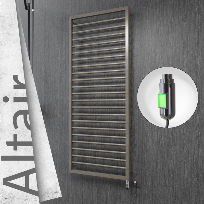Altair Electric Stainless Steel Towel Rail 600x1600 Satin Polished (On/Off Switch) 600W 