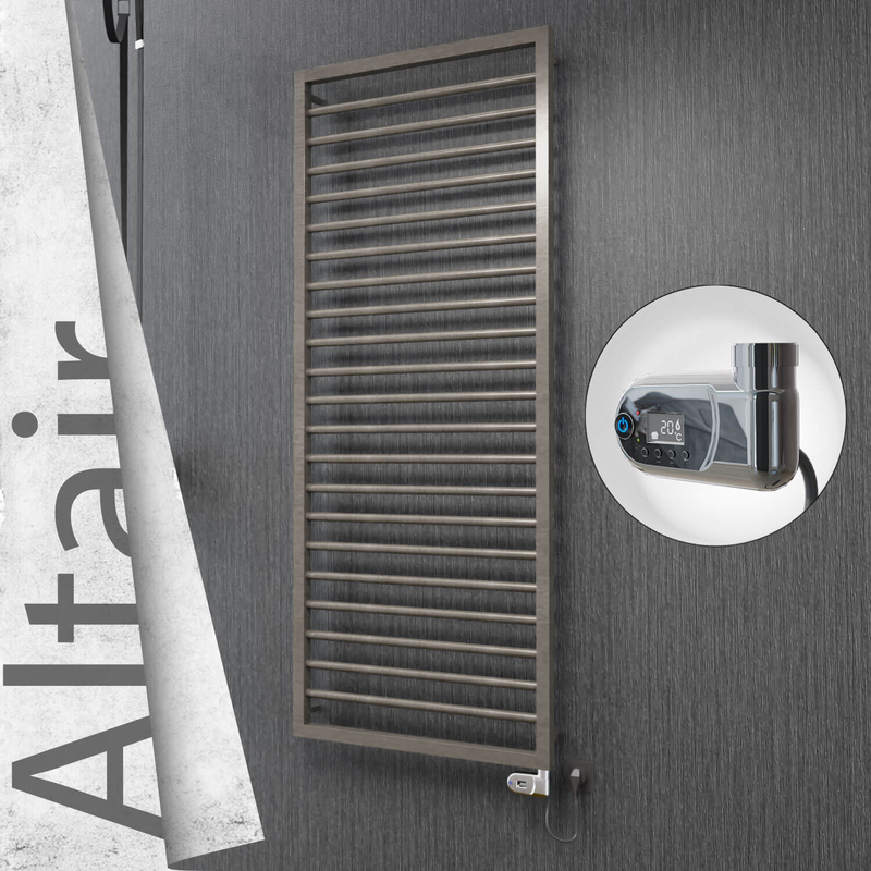 Altair Electric Stainless Steel Towel Rail 600x1600 Satin Polished (Thesis Thermostat) 600W