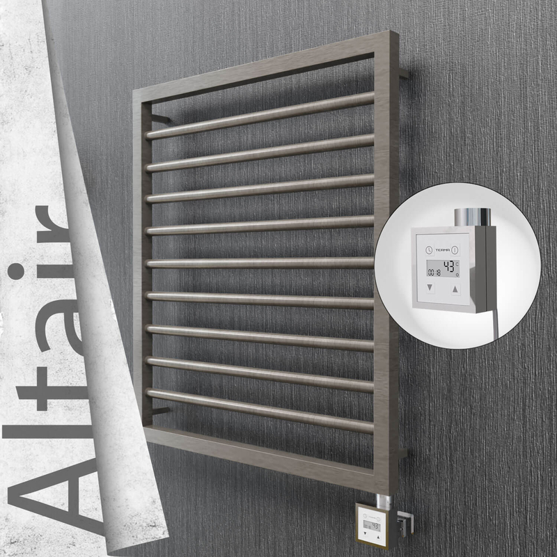 Altair Electric Stainless Steel Towel Rail 600x760 Satin Polished (KTX3 Thermostat) 300W