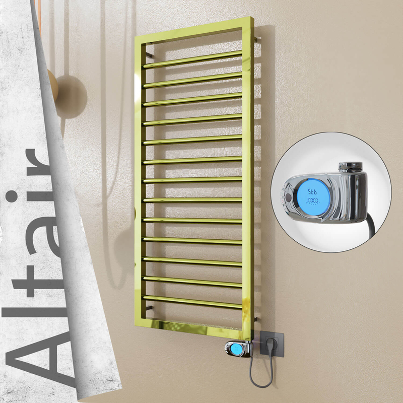 Altair Elektrikli Paslanmaz Çelik Havlupan 400x1040 Altın (Musa Termostat) 300W