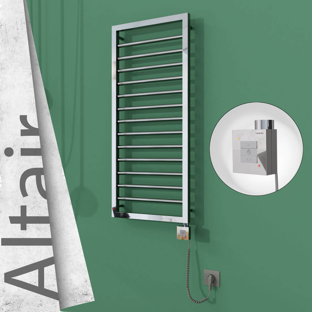 Altair Elektrikli Paslanmaz Çelik Havlupan 400x1040 Ayna Polisaj (KTX1 Termostat) 300W Spiral Kablolu - 1
