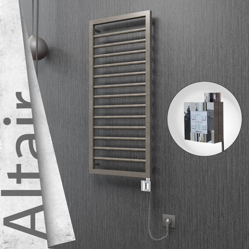 Altair Elektrikli Paslanmaz Çelik Havlupan 400x1040 Satin Polisaj (KTX4 Termostat) 300W Spiral Kablolu - 1