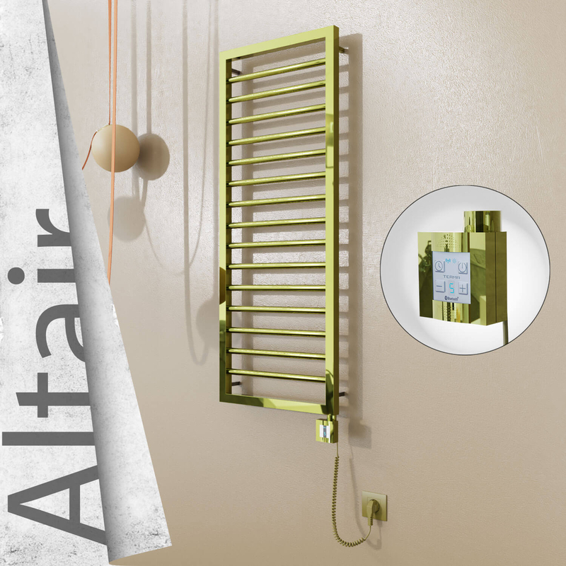 Altair Elektrikli Paslanmaz Çelik Havlupan 400x1180 Altın (KTX4 Termostat) 300W Spiral Kablolu