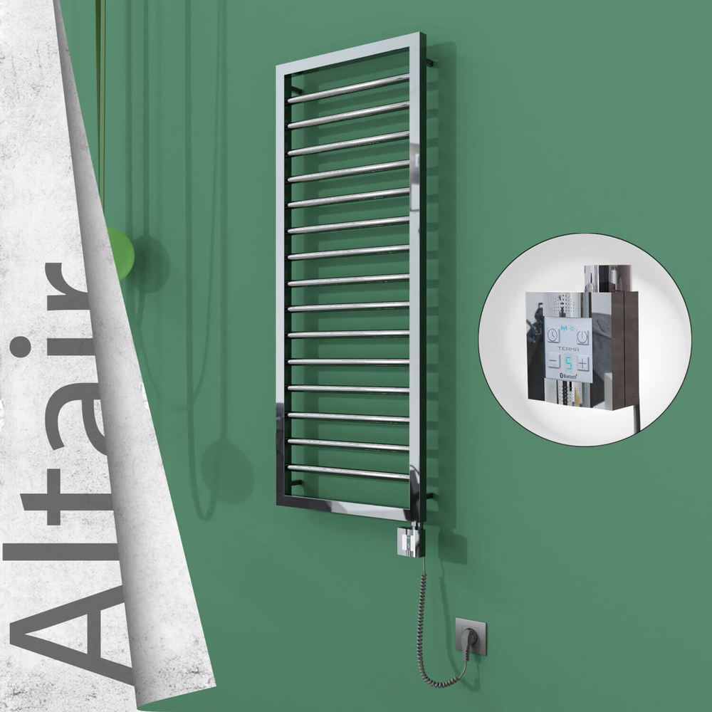 Altair Elektrikli Paslanmaz Çelik Havlupan 400x1180 Ayna Polisaj (KTX4 Termostat) 300W Spiral Kablolu - 1