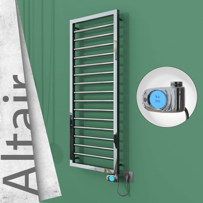 Altair Elektrikli Paslanmaz Çelik Havlupan 400x1180 Ayna Polisaj (Musa Termostat) 300W