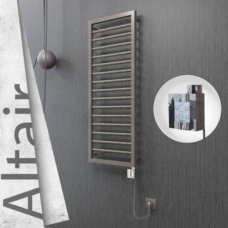 Altair Elektrikli Paslanmaz Çelik Havlupan 400x1180 Satin Polisaj (KTX4 Termostat) 300W Spiral Kablolu