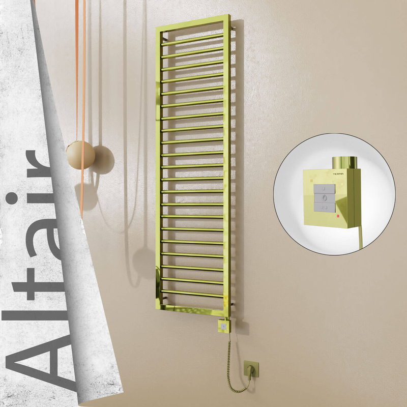 Altair Elektrikli Paslanmaz Çelik Havlupan 400x1600 Altın (KTX1 Termostat) 300W Spiral Kablolu