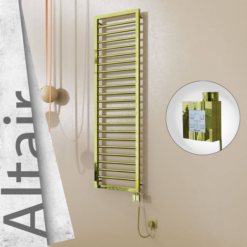 Altair Elektrikli Paslanmaz Çelik Havlupan 400x1600 Altın (KTX4 Termostat) 300W Spiral Kablolu