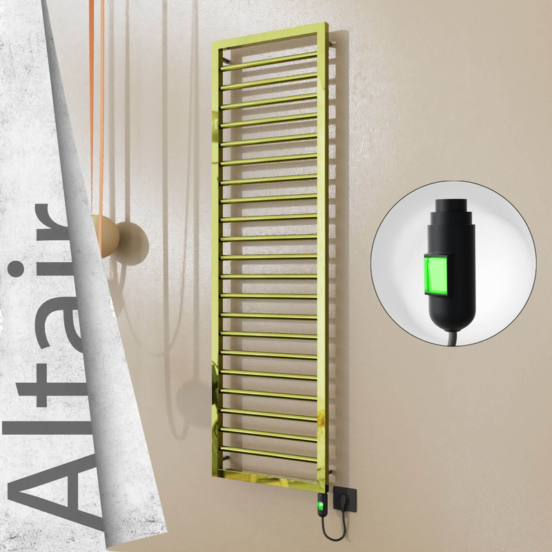 Altair Elektrikli Paslanmaz Çelik Havlupan 400x1600 Altın (On/Off Düğmeli) 300W 