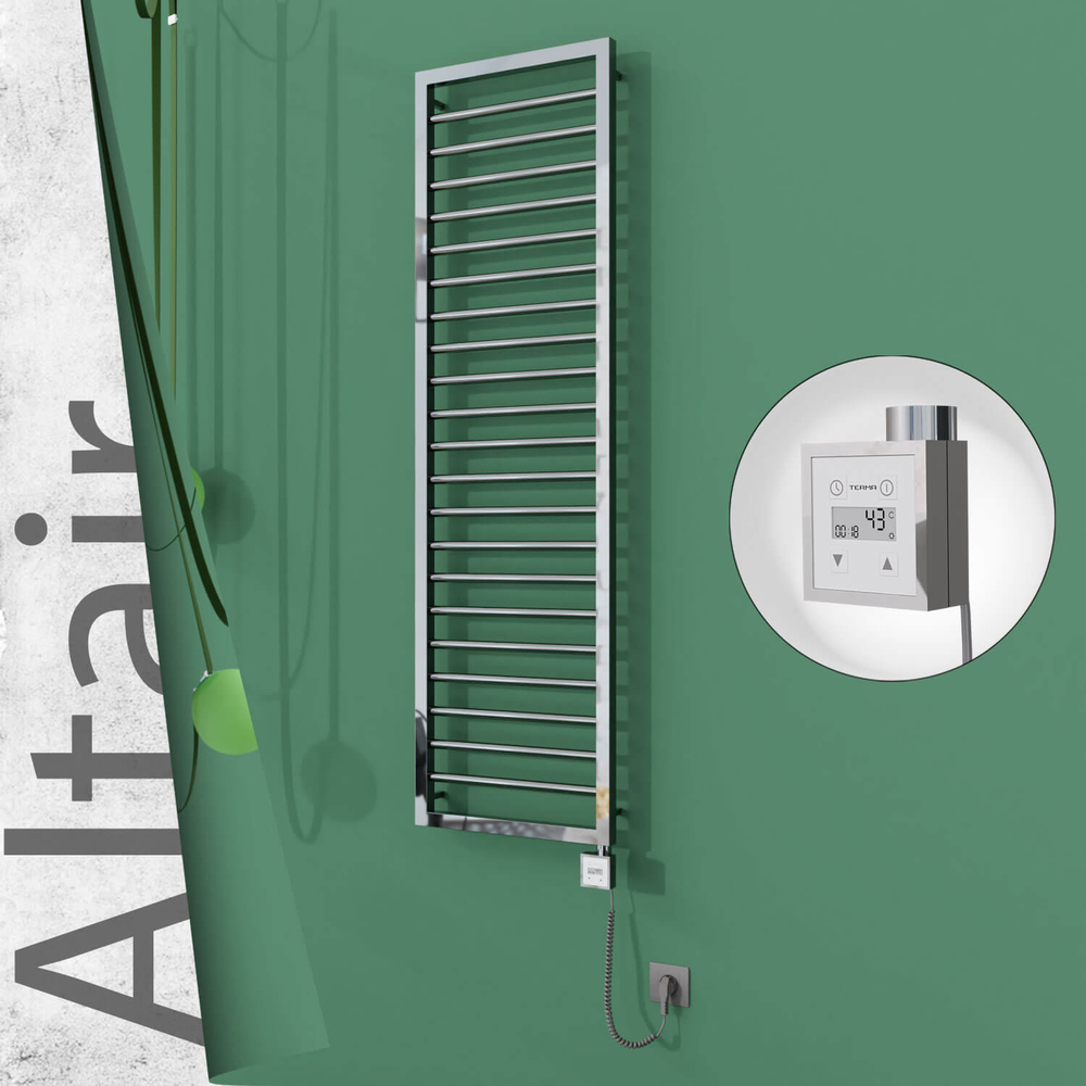 Altair Elektrikli Paslanmaz Çelik Havlupan 400x1600 Ayna Polisaj (KTX3 Termostat) 300W Spiral Kablolu - 1