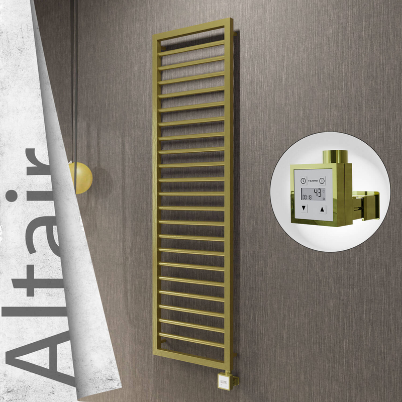 Altair Elektrikli Paslanmaz Çelik Havlupan 400x1600 Satine Altın (KTX3 Termostat) 300W