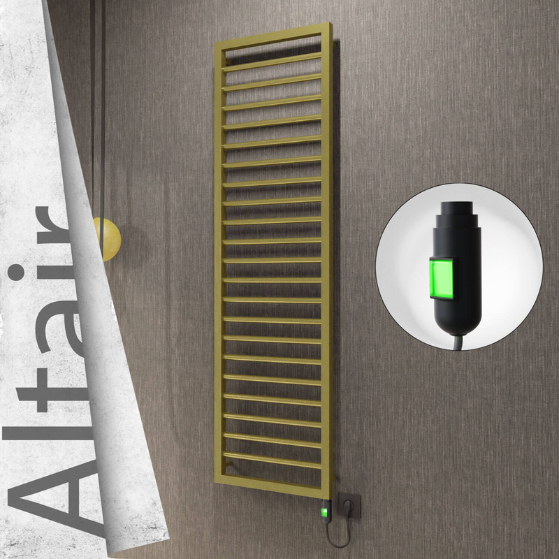Altair Elektrikli Paslanmaz Çelik Havlupan 400x1600 Satine Altın (On/Off Düğmeli) 300W 