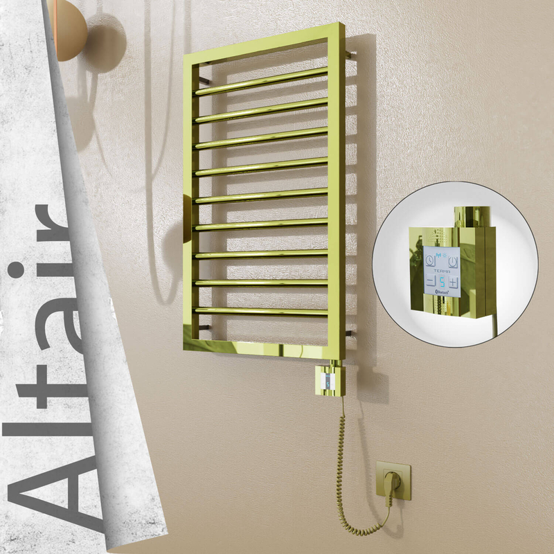 Altair Elektrikli Paslanmaz Çelik Havlupan 400x760 Altın (KTX4 Termostat) 200W Spiral Kablolu