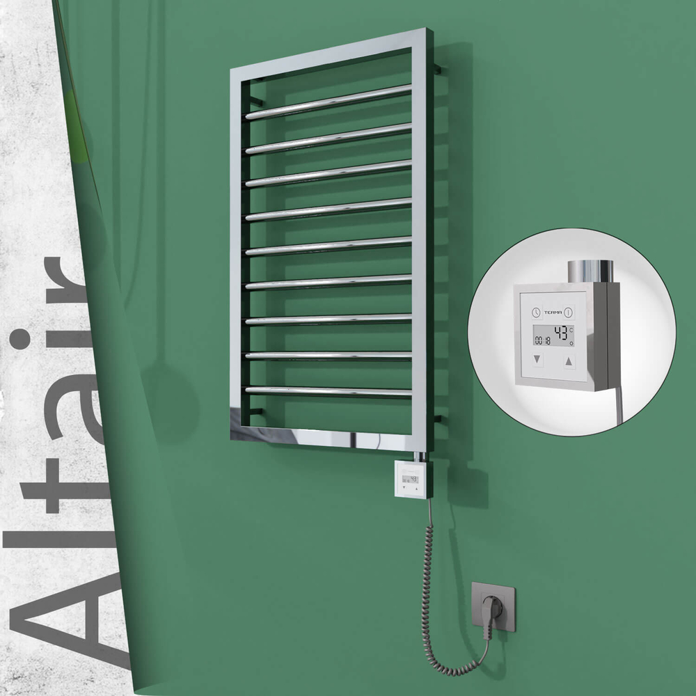 Altair Elektrikli Paslanmaz Çelik Havlupan 400x760 Ayna Polisaj (KTX3 Termostat) 200W Spiral Kablolu - 1