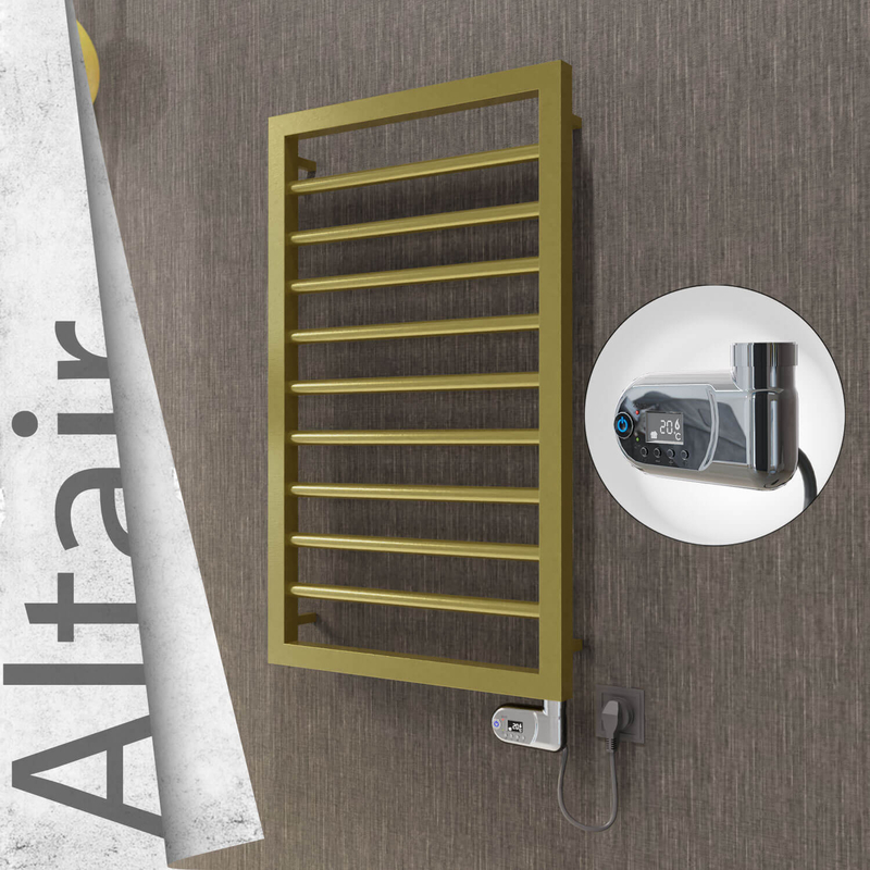 Altair Elektrikli Paslanmaz Çelik Havlupan 400x760 Satine Altın (Thesis Termostat) 200W