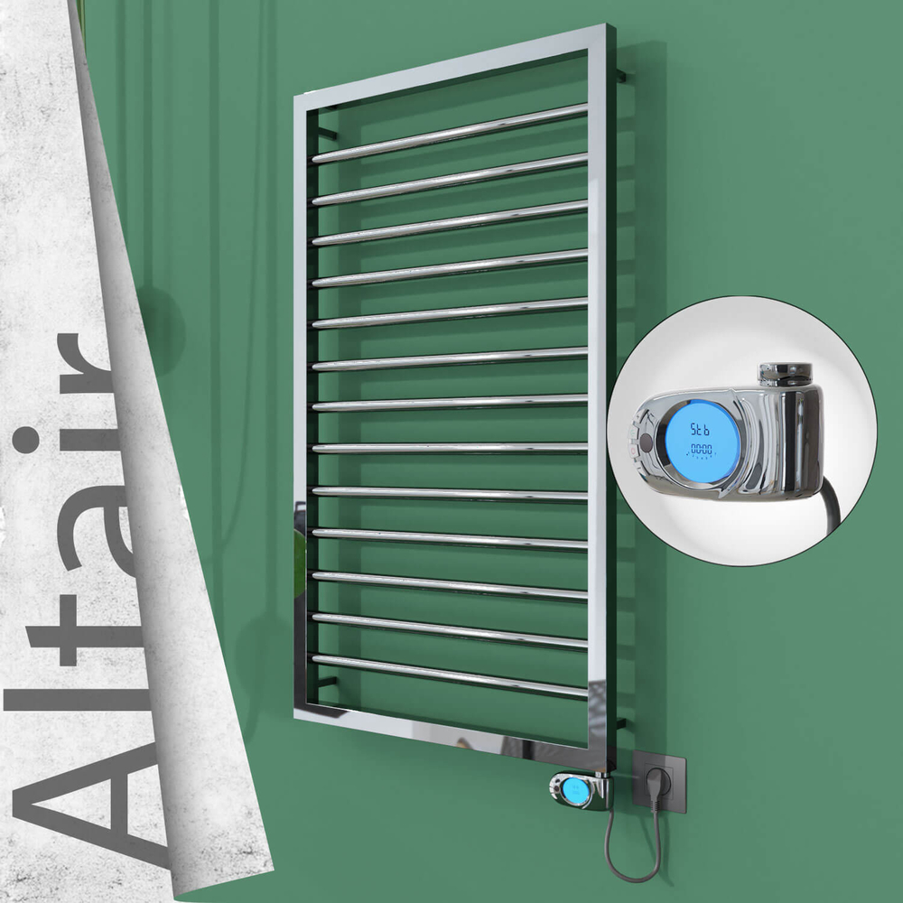 Altair Elektrikli Paslanmaz Çelik Havlupan 500x1040 Ayna Polisaj (Musa Termostat) 300W - 1