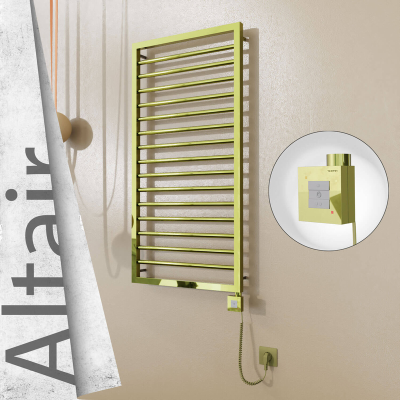 Altair Elektrikli Paslanmaz Çelik Havlupan 500x1180 Altın (KTX1 Termostat) 300W Spiral Kablolu