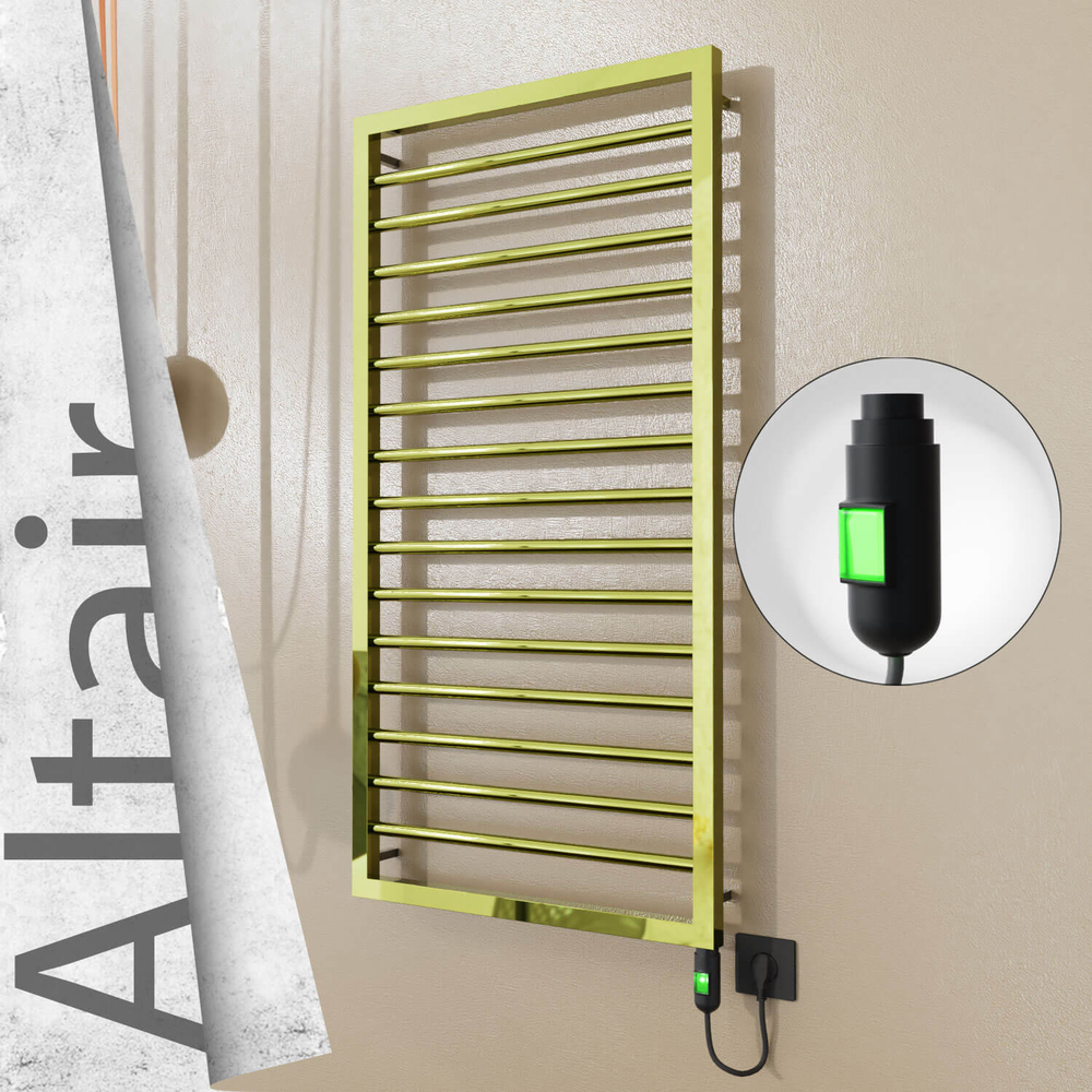 Altair Elektrikli Paslanmaz Çelik Havlupan 500x1180 Altın (On/Off Düğmeli) 300W - 1