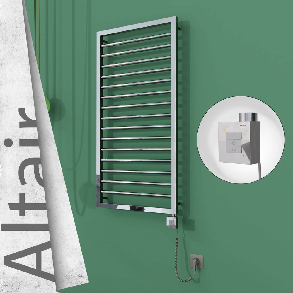 Altair Elektrikli Paslanmaz Çelik Havlupan 500x1180 Ayna Polisaj (KTX1 Termostat) 300W Spiral Kablolu - 1