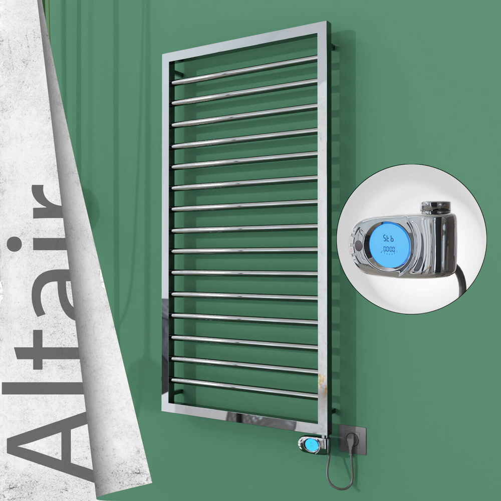 Altair Elektrikli Paslanmaz Çelik Havlupan 500x1180 Ayna Polisaj (Musa Termostat) 300W - 1
