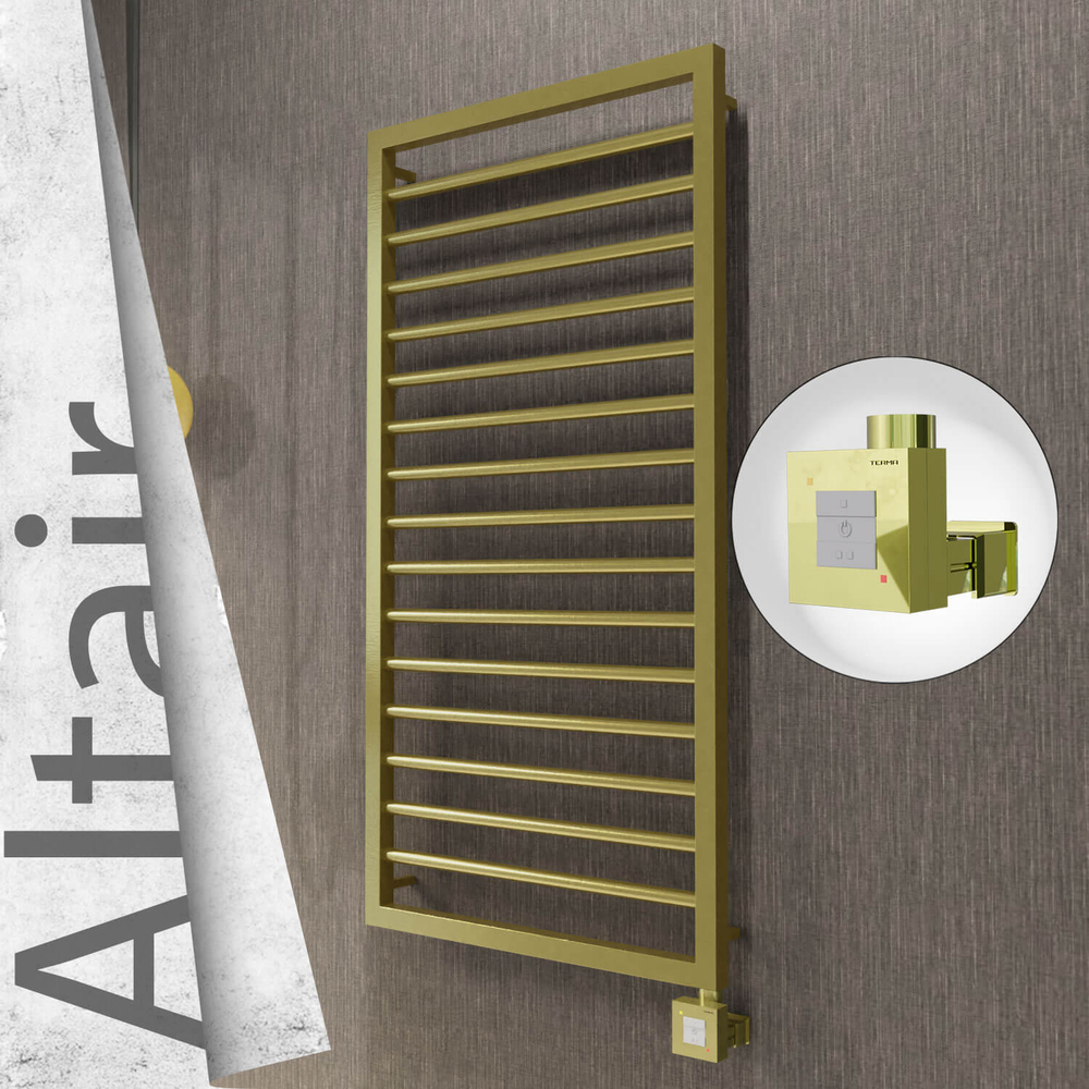 Altair Elektrikli Paslanmaz Çelik Havlupan 500x1180 Satine Altın (KTX1 Termostat) 300W - 1