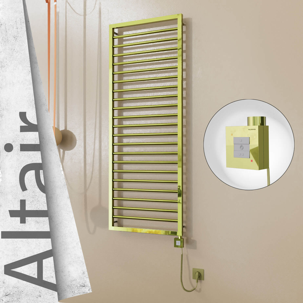 Altair Elektrikli Paslanmaz Çelik Havlupan 500x1600 Altın (KTX1 Termostat) 600W Spiral Kablolu - 1