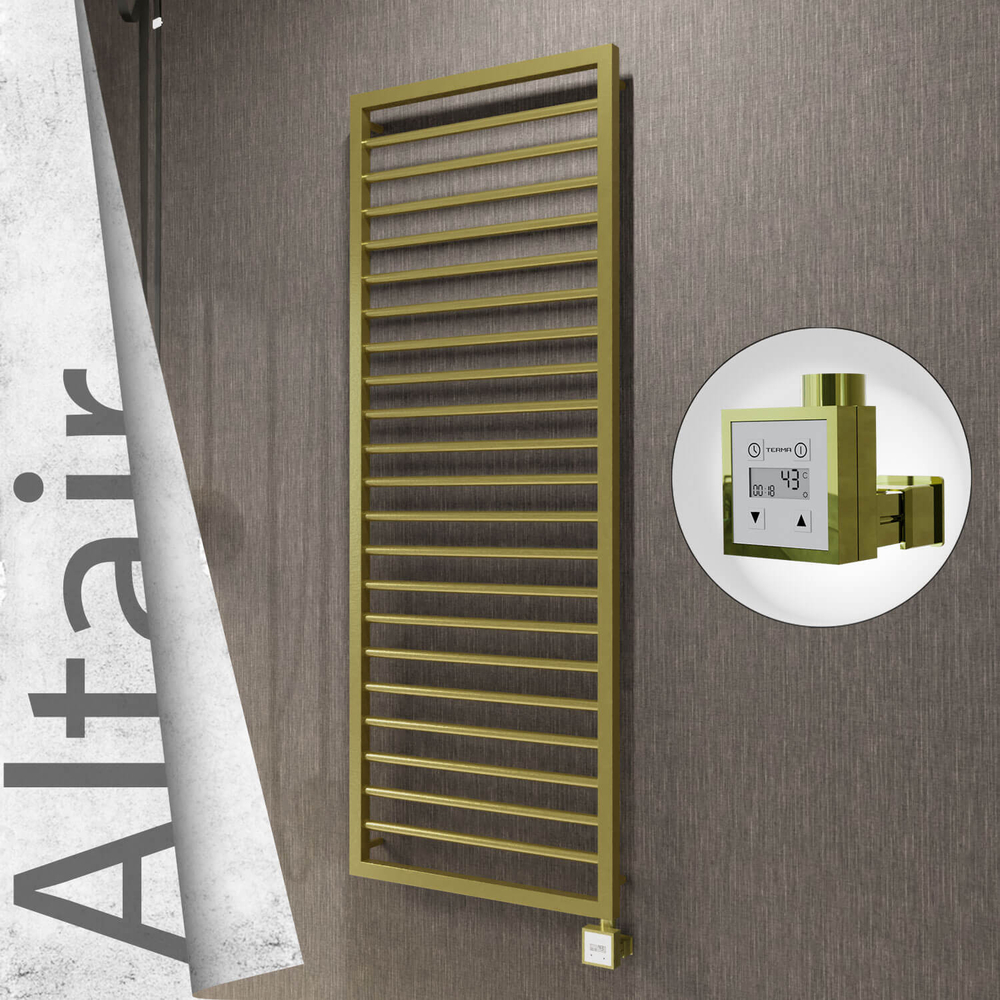 Altair Elektrikli Paslanmaz Çelik Havlupan 500x1600 Satine Altın (KTX3 Termostat) 600W - 1