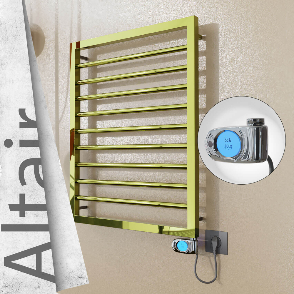 Altair Elektrikli Paslanmaz Çelik Havlupan 500x760 Altın (Musa Termostat) 200W - 1