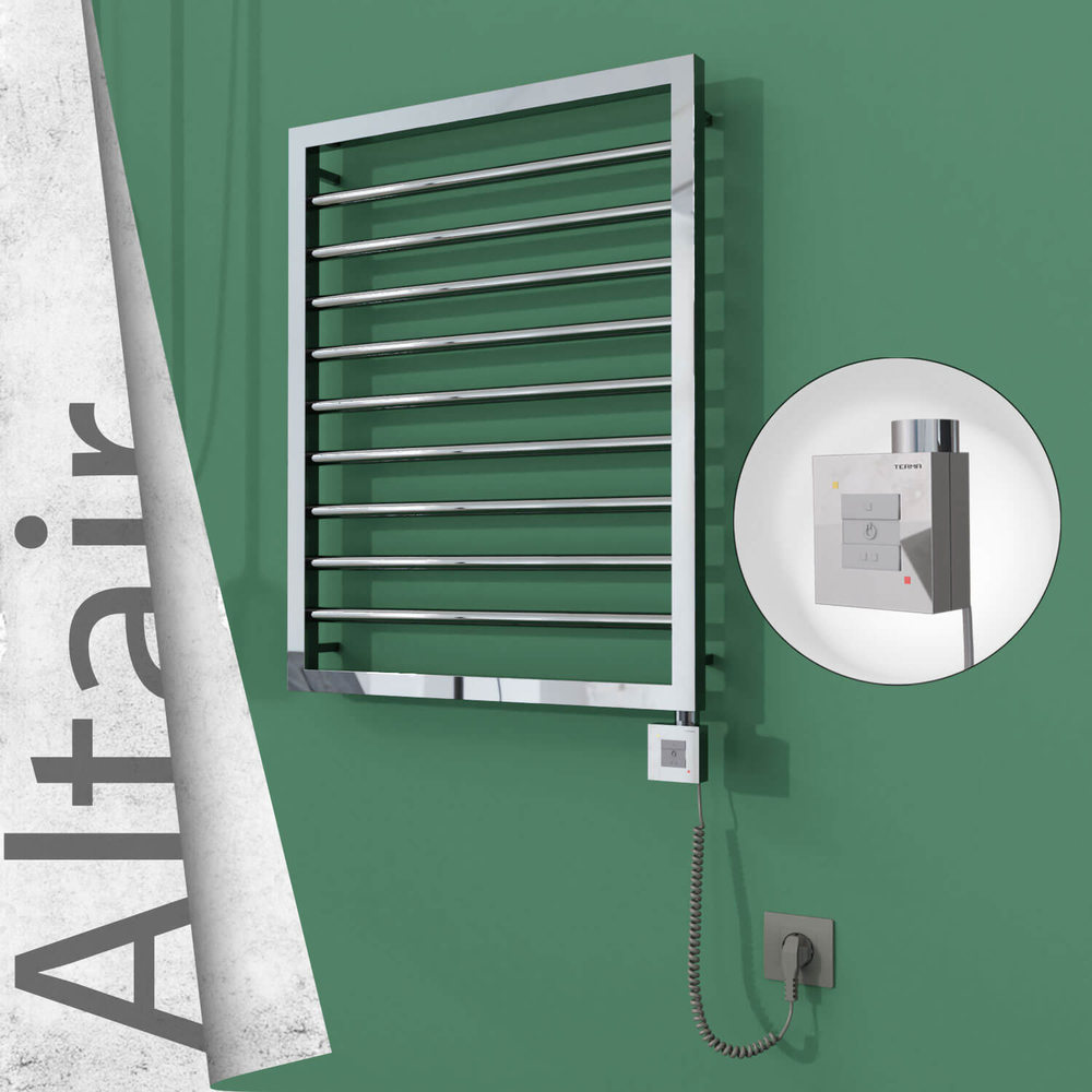 Altair Elektrikli Paslanmaz Çelik Havlupan 500x760 Ayna Polisaj (KTX1 Termostat) 200W Spiral Kablolu - 1