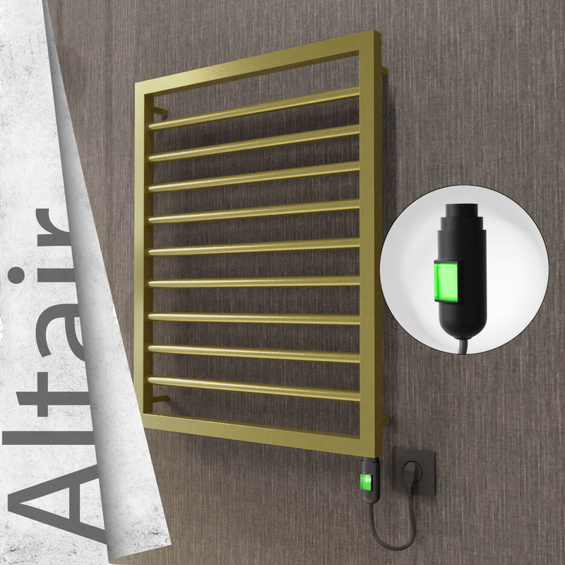 Altair Elektrikli Paslanmaz Çelik Havlupan 500x760 Satine Altın (On/Off Düğmeli) 200W