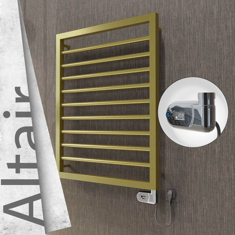 Altair Elektrikli Paslanmaz Çelik Havlupan 500x760 Satine Altın (Thesis Termostat) 200W