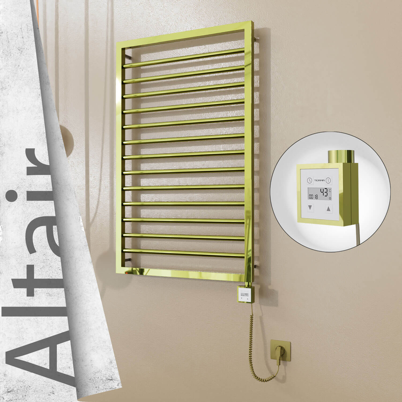 Altair Elektrikli Paslanmaz Çelik Havlupan 600x1040 Altın (KTX3 Termostat) 300W Spiral Kablolu