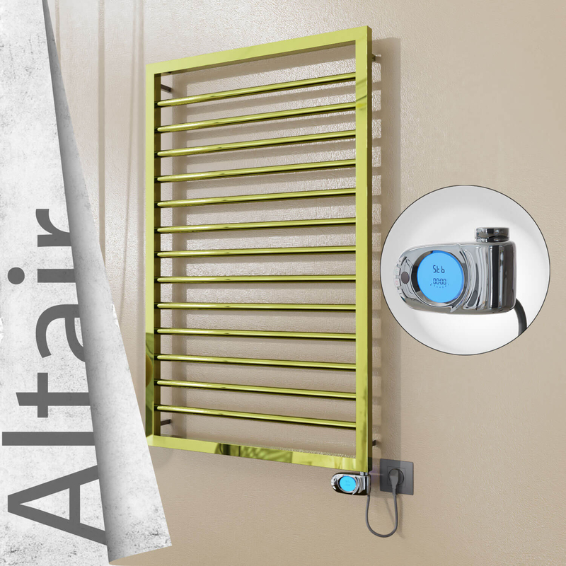Altair Elektrikli Paslanmaz Çelik Havlupan 600x1040 Altın (Musa Termostat) 300W