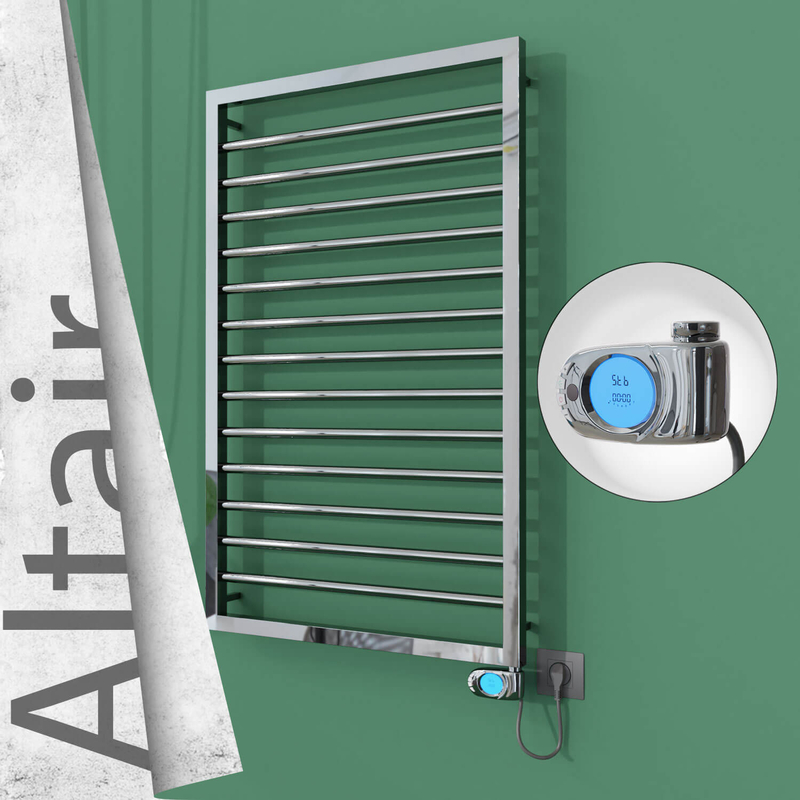 Altair Elektrikli Paslanmaz Çelik Havlupan 600x1040 Ayna Polisaj (Musa Termostat) 300W