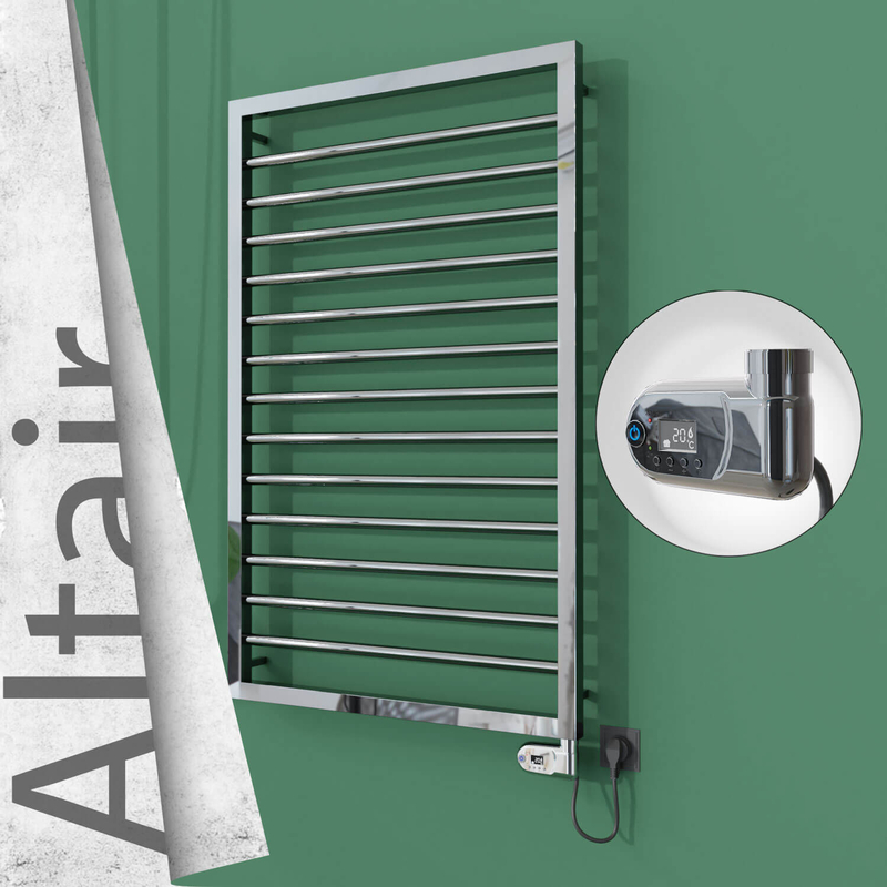 Altair Elektrikli Paslanmaz Çelik Havlupan 600x1040 Ayna Polisaj (Thesis Termostat) 300W 